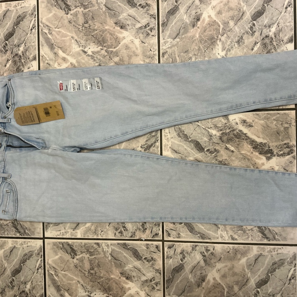 Levi's Blue Skinny Jeans with Distressed Details